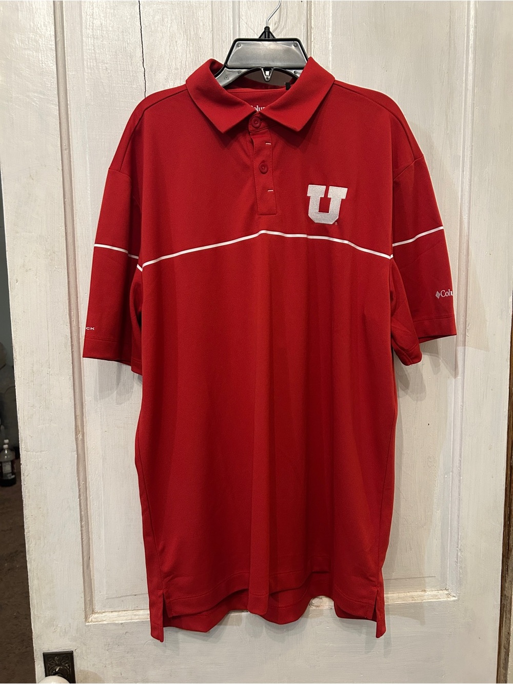 Columbia Golf Utah Utes red polo shirt sport wear size L